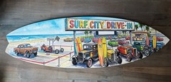 Surf Board Shaped Wall Art, UV Printed On Wood