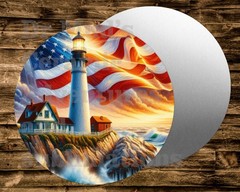 PATRIOT LIGHTHOUSE Metal Sign for Wreaths Crafts & minis