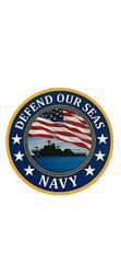 patriotic Navy “Defend Our Seas” Wall Plaque – 12”