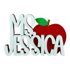 Apple Name – desktop 3D Name Plate, Personalized Desk Decor, Teacher Gift