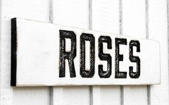Horizontal Roses Sign – Carved in a Solid Wood Board Flower Market Garden