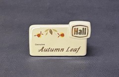 Hall Autumn Leaf Jewel Tea Advertising Ceramic Sign Vintage