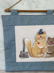 Kitty Cat Wall Hanging Painted Tapestry Kitten Sign Panel Mat Home Decor 13.5×9″