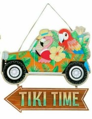 Summer Luau Pickup Truck Wall Sign 11.25×12.125 in TIKI TIME