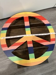 Peace Wood Shelf Sit Or Hang 18” | Colorful Pride Peace Shelf