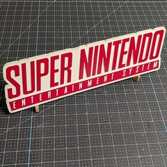 Large Engraved Super Nintendo Logo Video Game Wall Art Collectable Sign