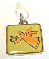 Square Word Charm – 1 Inch – ANGEL WITH HARP
