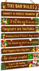 Tiki bar decorations Funny Tiki Bar Rules Sign Tiki Bar Wall Decor for Home Bar