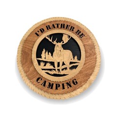 Moose – I’d Rather Be Camping – Laser Cut 3D Wood Wall Tribute Plaque 11¼”