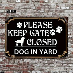 Dog Yard Warning Sign Rustic Decor 20.32×30.48 cm