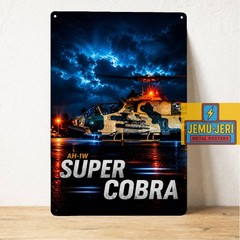 AH-1W Super Cobra Attack Helicopter Metal Poster Tin Sign 20x30cm Military Art