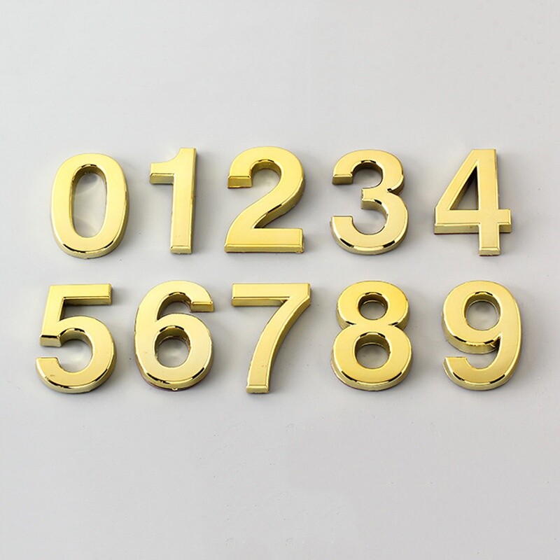 Self Adhesive 0-9 Door Number Vinyl Stickers DIY Hotel Building Gate Mailbox