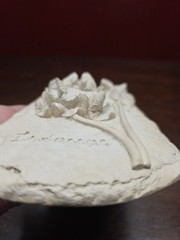 bas-relief sculpture of a fairy and flowers Irises Iridaceae Hand Crafted Stone