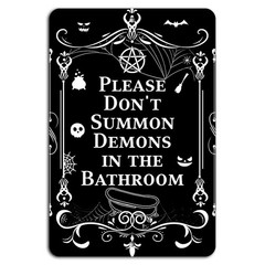 Please Don’t Summon Demons in the Bathroom Funny Sign for Home Decor