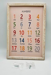 Cute Alphabet Numbers Framed Wall Art Set of 2, Educational ABC and Letters