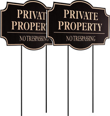 2Pack No Trespassing Signs 11.8 X 6.7 Inches Private Property Decorative Signage