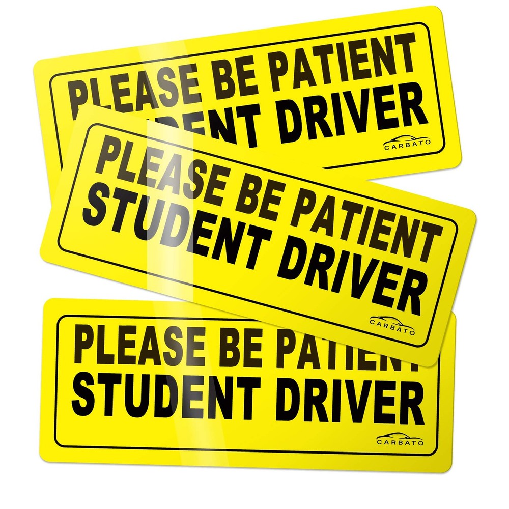 CARBATO Student Driver Magnet Safety Sign – Car Vehicle 9×3.5 inches, Black