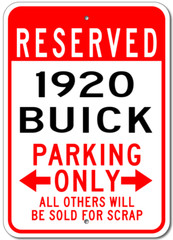 1920 20 BUICK Parking Sign Custom Garage Signs Aluminum Plaque Wall Decor