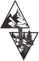 Elegant Metal Mountain Wall Art – Perfect Nature, Forest & Waterfall Decor for R