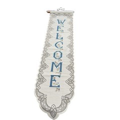 Welcome Banner Lacy Background With Printed Letters 34 1/2” X 7 1/4”