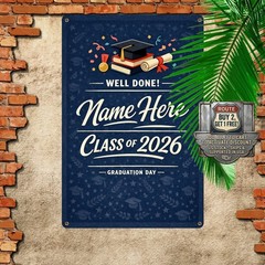 Personalized Class Of 2024 Graduation Metal Sign Custom Name School Decor