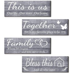 Rustic Farmhouse Wall Art Signs – Set of 4