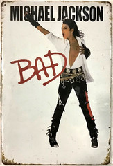 TIN SIGN new 8×12 Bad album cover icon singer Michael Jackson King pop music C10
