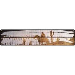 Cowboy Wood Silhouette 3″x12″ metal street sign plaque Home Door Garage Wall