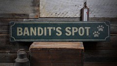 Dog Spot Sign, Wooden Dog Decor -Distressed Wooden Sign