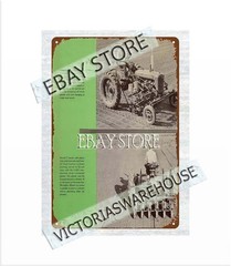1939 farmwork A, B & C tractor agriculture machinery farm tin sign decor