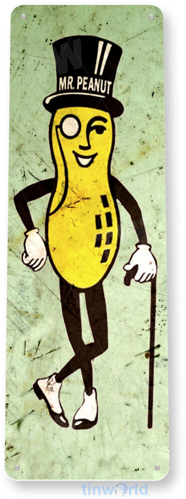 TIN SIGN Mr. Peanut Peanuts Kitchen Rustic Metal Decor B638