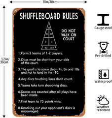 SHUFFLEBOARD BLACK New Metal Signage Wall Rules in Real LifeInteresting Rules Si