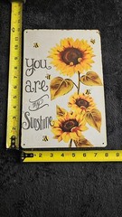 TISOSO “You are My Sunshine” sunflower and bee retro vintage tin sign.