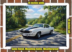 Metal Sign – 1969 Chevrolet Camaro 12 Oil Painting – 14×10