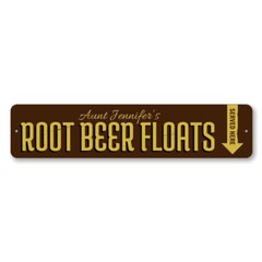 Personalized Root Beer Floats Served Here Name Kitchen Aluminum Metal Decor Sign