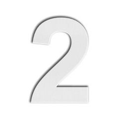 QT Modern House Number SUPER LARGE 12 Inch Brushed Stainless Steel Number 2