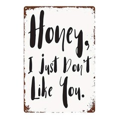 Flat 2D Metal Tin Sign Bold Brush Letter Sketch Farmhouse Couple Interior Decor