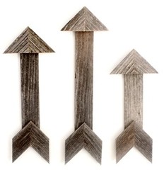 BarnwoodUSA Rustic Farmhouse Reclaimed Wooden Wall Decor Arrow (Set of 3)