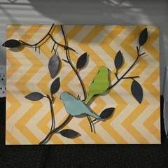 Hobby Lobby Metal Birds Chevron Wall Plaque, Decorative Large 18x14in, 1003235