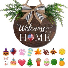 12×12 Inch Interchangeable Welcome to Our Home Door Sign