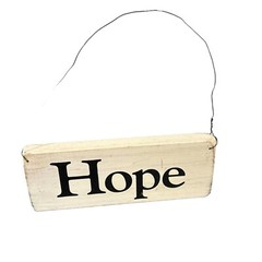 KNOCK ON WOOD RUSTIC HANGING “HOPE” SIGN 6 3/4” X 2″ Made In USA