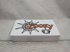 New! “SPOOKY” Halloween Spider Web Fall Wood Sign Farmhouse Tier Tray