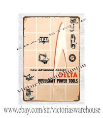 1961 HOME CRAFT POWER TOOLS metal tin sign woodworking metalwork mechanics