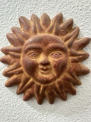 Celestial 3D Anthropomorphic 6” Sun Face Wall Hanging Southwest Design