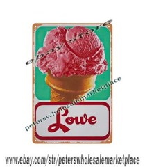 office bar interior home garden decoration Lowe Ice Cream metal tin sign