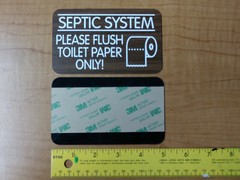 Septic System Flush TOILET PAPER ONLY Bathroom Sign Plaque Restroom Lavatory