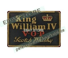King William IV VOP Whiskey home bar wall metal tin sign unique wall decor