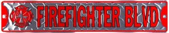FIREFIGHTER BLVD 24″ x 5″ STREET SIGN METAL DIAMOND FIREMAN BOULEVARD ST RD ROAD