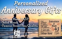 43rd Anniversary Gift – Personalized Wood Plaque for Husband, Wife or Couple – 4