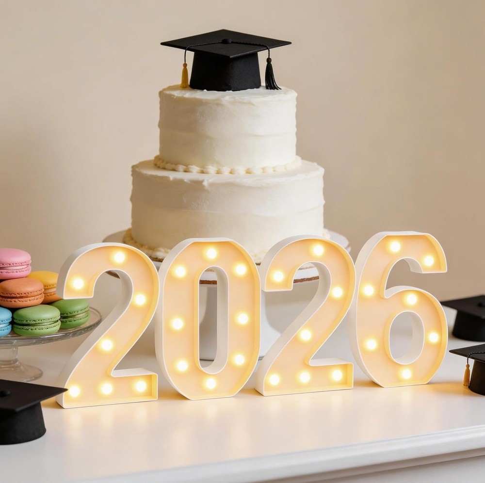 LED Marquee Numbers Lights 2026 Sign New Year Decoration Light Up Numbers